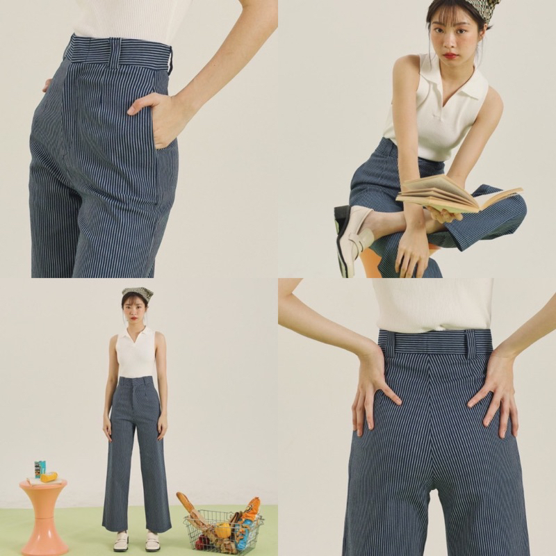 Beming - denim collection pants กางเกงยีนส์ลายทาง