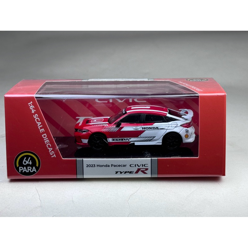 🔹2023 Honda Pacecar Civic Type R Scale 1:64 ยี่ห้อ Para64