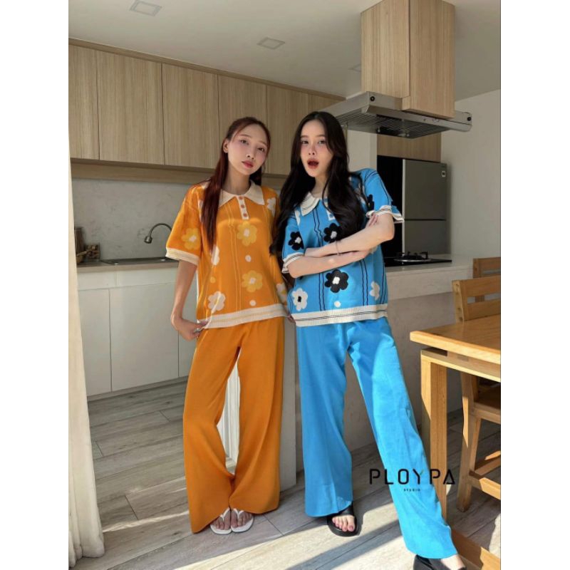 เซตดอกไม้เสื้อคอปกกระดุมหน้า