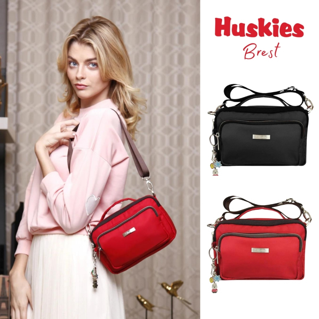 Huskies Bags ฮัสกี้ส์ กระเป๋าสะพายแฟชั่น รุ่น Brest HK02-733 กระเป๋าถือ
