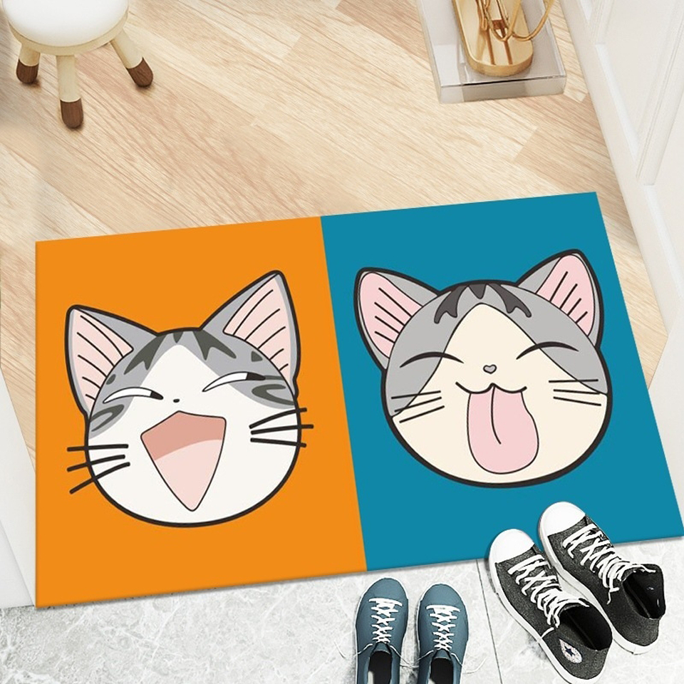 พรม พรมเช็ดเท้า ซับน้ำ ดักฝุ่นได้ดี ลายน้องแมวสุดน่ารัก