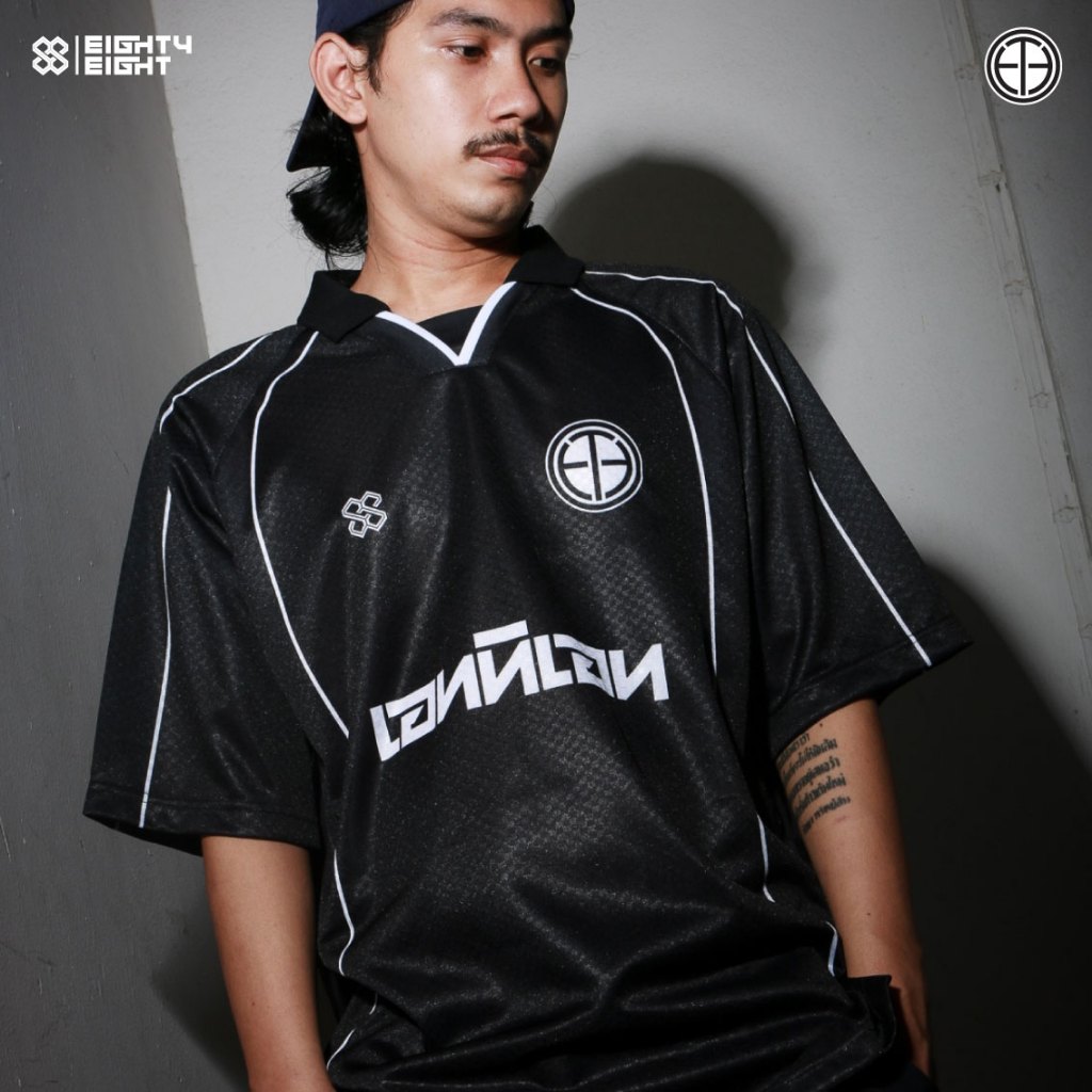 EightyEight Sport เสื้อบอลวินเทจ โอเวอร์ไซส์ คอปก ทรงสตรีท ลายเรียบสไตล์ยุค 90 รุ่น OS008 มี 3 สี