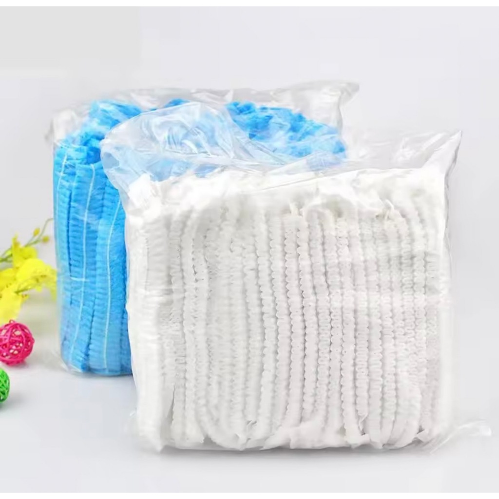 หมวกคุมผม หมวกตัวหนอน 100 ชิ้น ทนทานไม่ขาดง่าย ใส่สบายศรีษะ