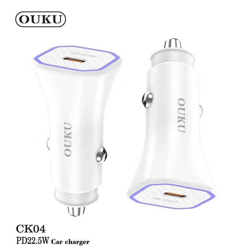 ใหม่!! OUKU หัวชาร์จในรถยนต์ รุ่น CK04 Type-C 1 ช่อง PD 22.5W Car Charger ชาร์จเร็ว น้ำหนักเบา ของแท้ 100% พร้อมส่ง