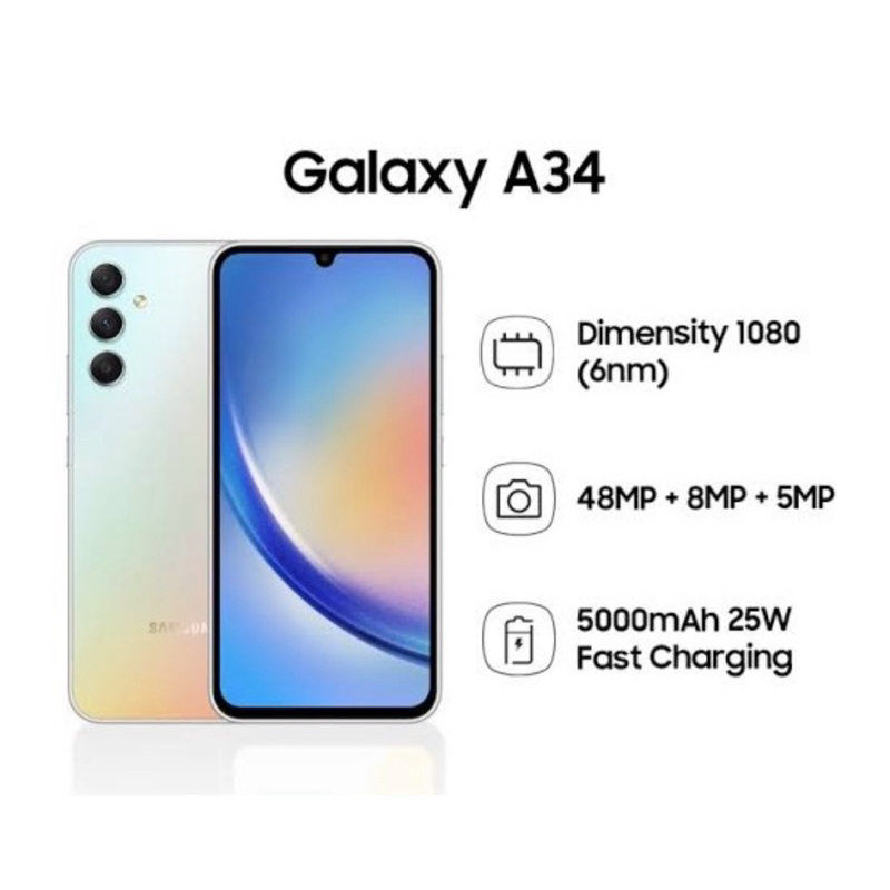 Galaxy A34 5G Ram 8 Rom 128 GB เครื่องศูนย์ไทยแท้ (แอคแล้ว)