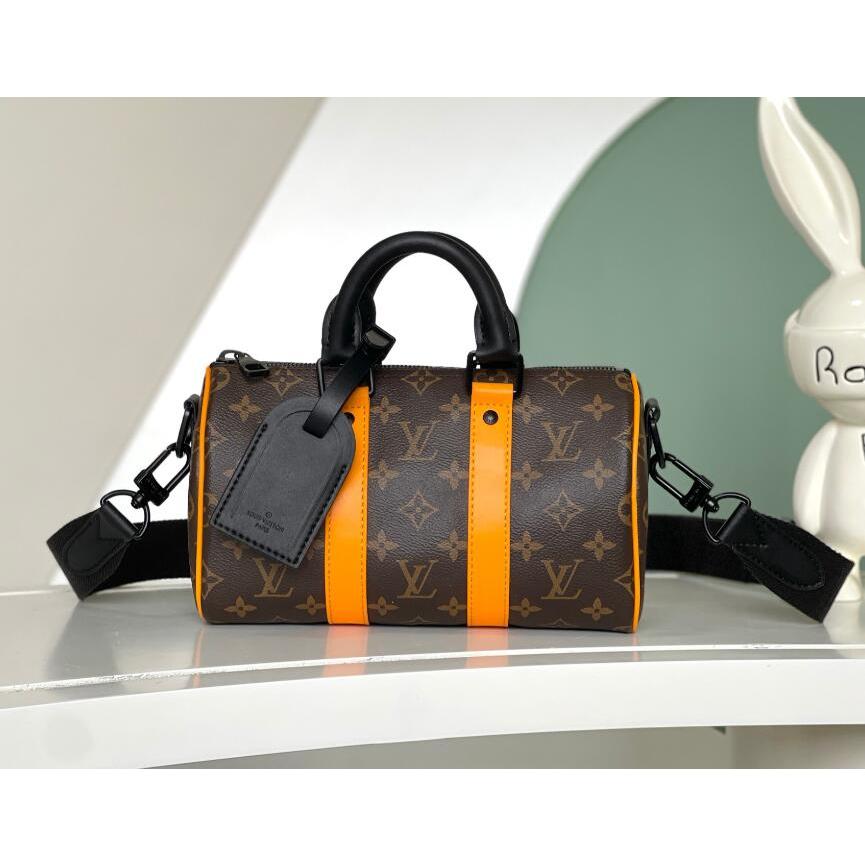 New 🆕หลุยส์วิตตอง🍒 Louis Vuitton KEEPALL BANDOULIÈRE 25 BLOWN UP BAG🍒 กระเป๋าเดินทางผู้ชาย กระเป๋าสะพายข้าง RSUC