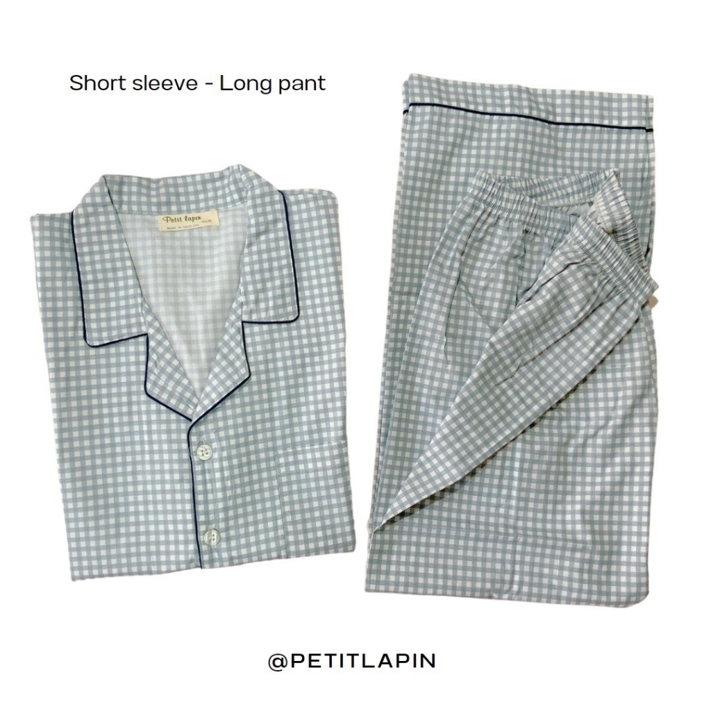 ชุดนอนผู้ใหญ่แขนสั้นขายาว Unisex Size L