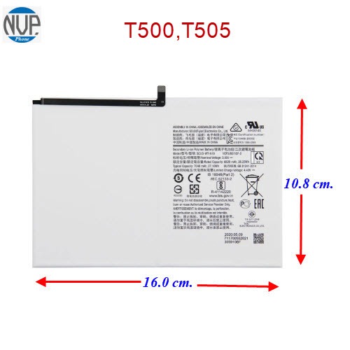 แบตเตอรี่ SM. Tab A7(10.7)2020,T500,T505(SCUD-WT-N19) 10.8x16.0 cm.7040 mAh.