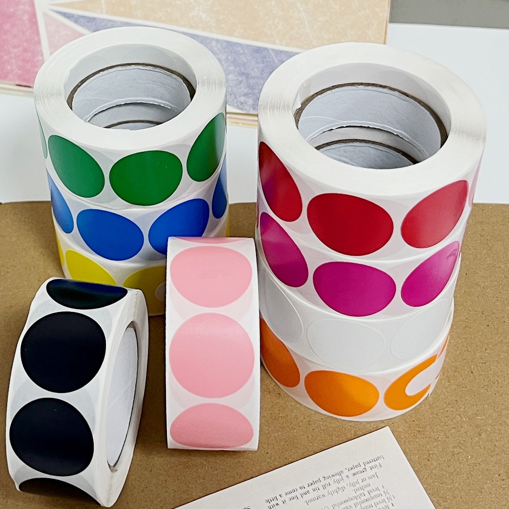 สติ๊กเกอร์แยกสี 500 ดวงต่อม้วน (ปริ้นthermal ไม่ได้)