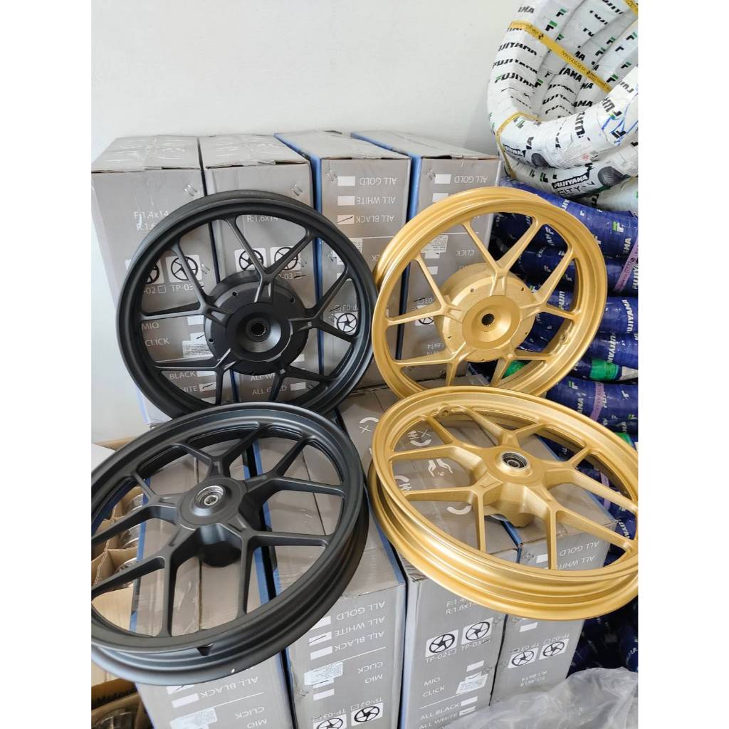 แม็กซ์ Y55 ก้ามปู สำหรับ Click110,Click-i, Scoopy-i,I-CON ขอบ14  คลิกเก่า สกู๊ปปี้ไอ ขอบ14 ทอง,ดำ **ดัดแปลงนิดไม่ตรงรุ่น