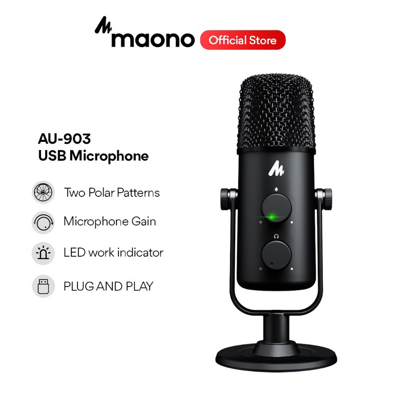 ส่งต่อ❗️ Maono AU-903 Desktop USB Microphone Cardioid Omnidirectional Mic ไมโครโฟน Usb สําหรับ Youtu