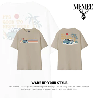 MEMEE~สกรีนหน้า-หลัง Cotton USAแท้ ผ้านุ่ม ทรงสวย คอกลม(รถ)