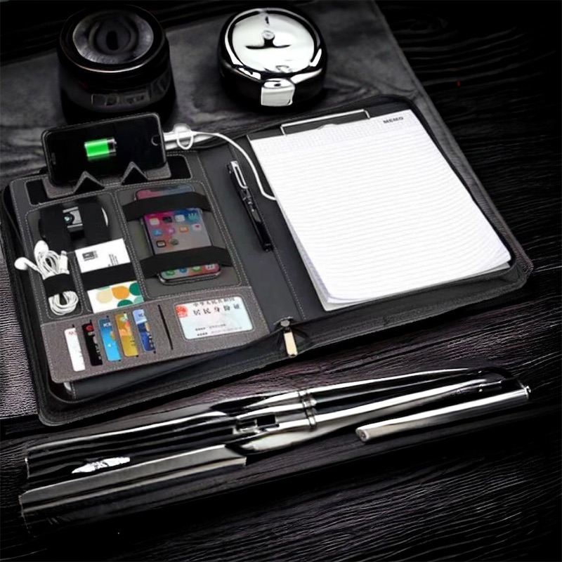 E - Organizer Version 2  | แฟ้มเอกสาร + ใส่ Tablet + โน๊ตบุ๊ค + Powerbank 8000MAH + Wireless Charger + Flashdrive |