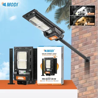 MODI โคมไฟถนนโซล่าเซลล์ 50W 80W แสงขาว แสงเหลือง daylight สว่างค้างถึงเช้า โคมไฟพลังงานแสงอาทิตย์