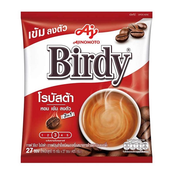 เบอร์ดี้ กาแฟ โรบัสต้า 3 อิน 1 (แพ็ค 27 ซอง)