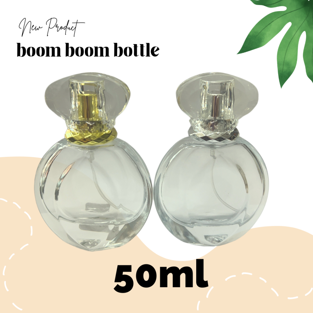 ขวดน้ำหอมบูมบูม ขนาด 50 มล. มีสีเงินและสีทอง