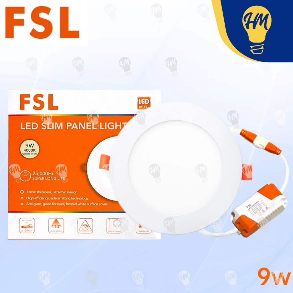 FSL ดาวน์ไลท์ LED 6W 9W 12W 18W กลม แสงขาว แสงคูลไวท์ แสงวอร์ม Panel Light 佛山照明