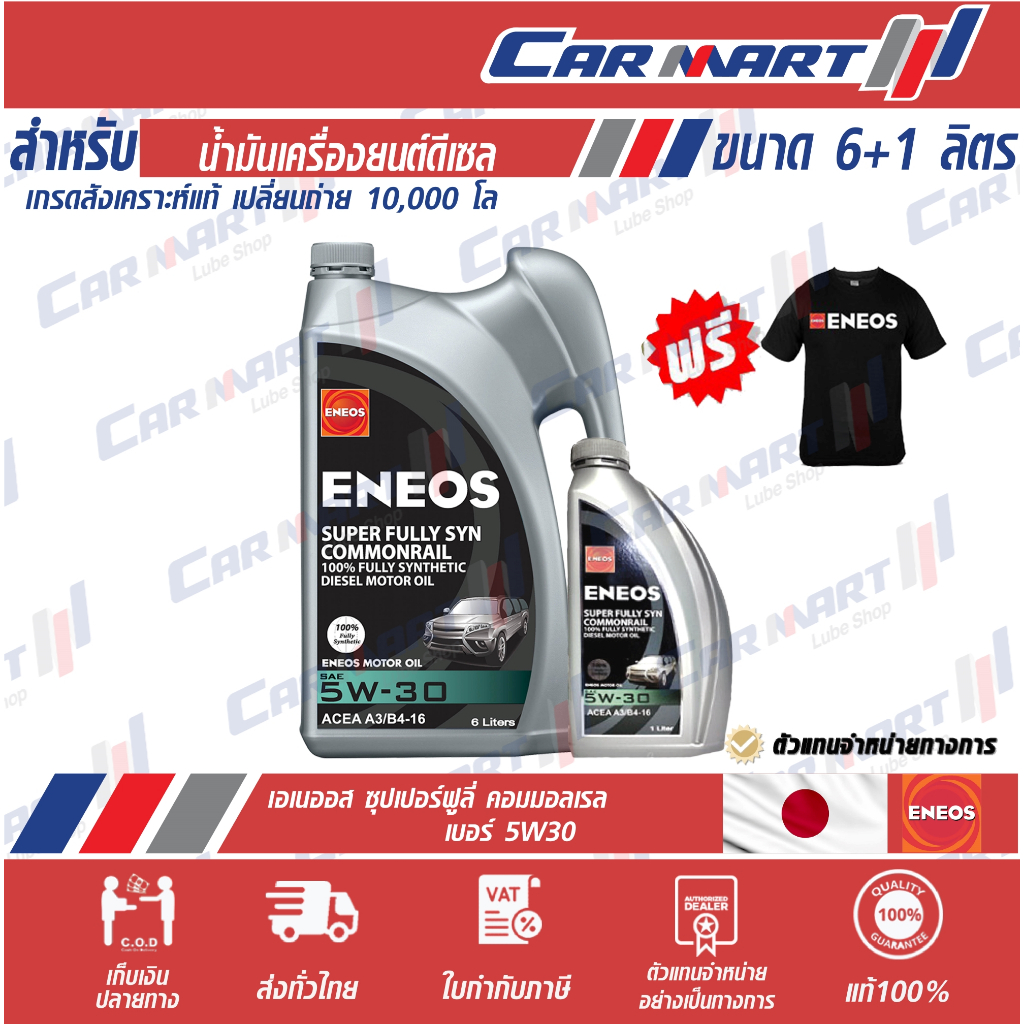 🔥แท้💯|ส่งฟรี!🔥 ENEOS SUPER FULLY SYN COMMONRAIL 5W-30 ACEA A3/B4-16 ขนาด 6L.ฟรี1L.!! และ 6L.ฟรี2L.