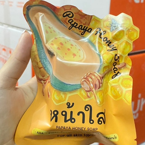สบู่มะละกอหน้าใส 60 กรัม แพคเกจใหม่