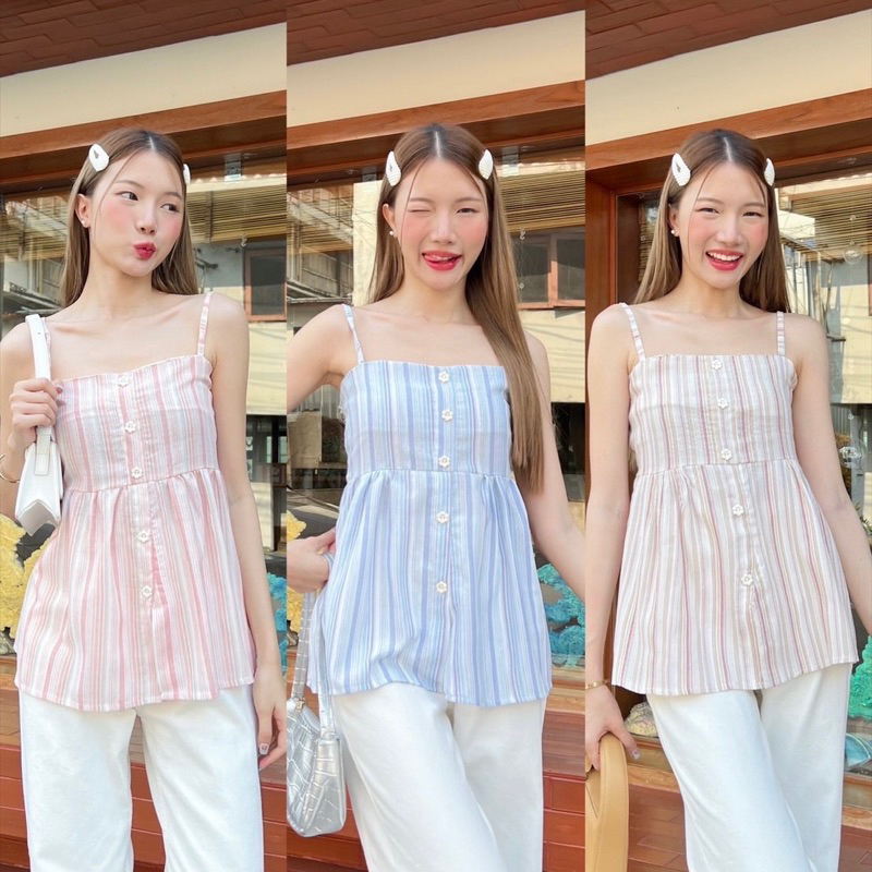 สายเดี่ยวรุ่นใหม่ ลูกคุณสุดๆ จะใส่เป็นมินิเดรสก็ได้ มีหลายแบบให้เลือก