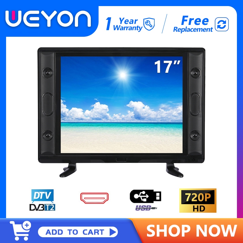 WEYON 17 -inch Digital TV ด้วยพอร์ต VGA/USB/AV คุณสามารถเชื่อมต่อเสาอากาศโดยตรง