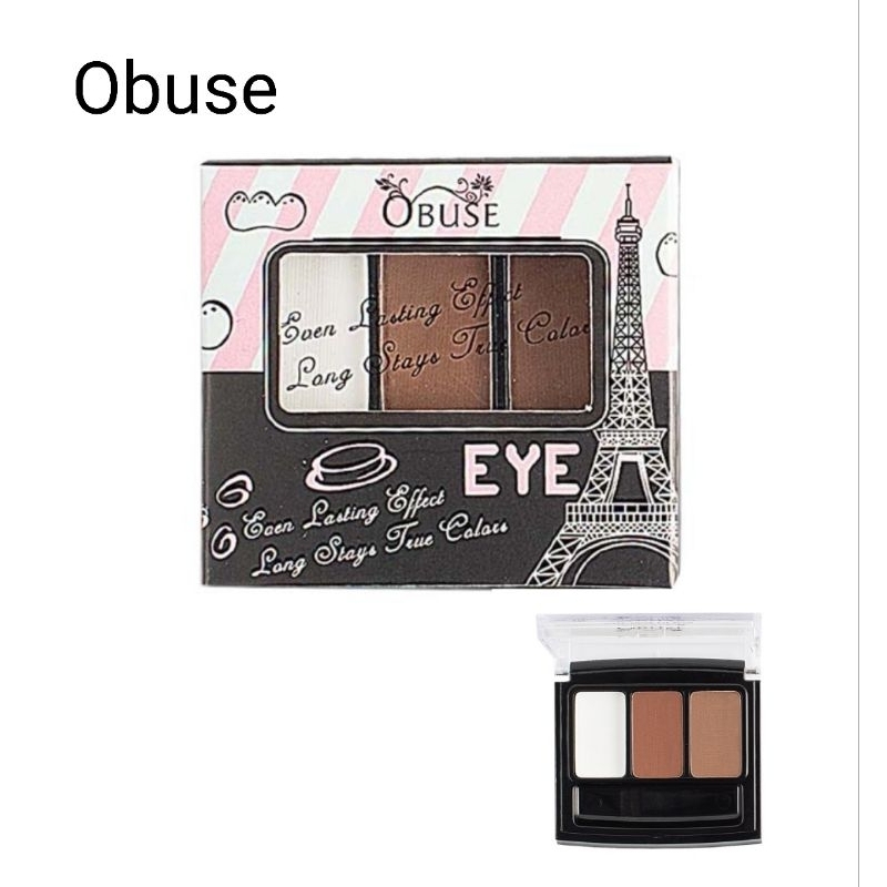 เลทเขียนคิ้วแบบฝุ่น 3 ช่อง Obuse Designing Eyebrow.