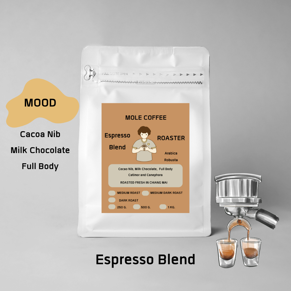 Mole Coffee : Espresso Blend Arabica Blend Robusta อาราบิก้า เบลน โรบัสต้า คั่วใหม่ ส่งไว คุณภาพดี