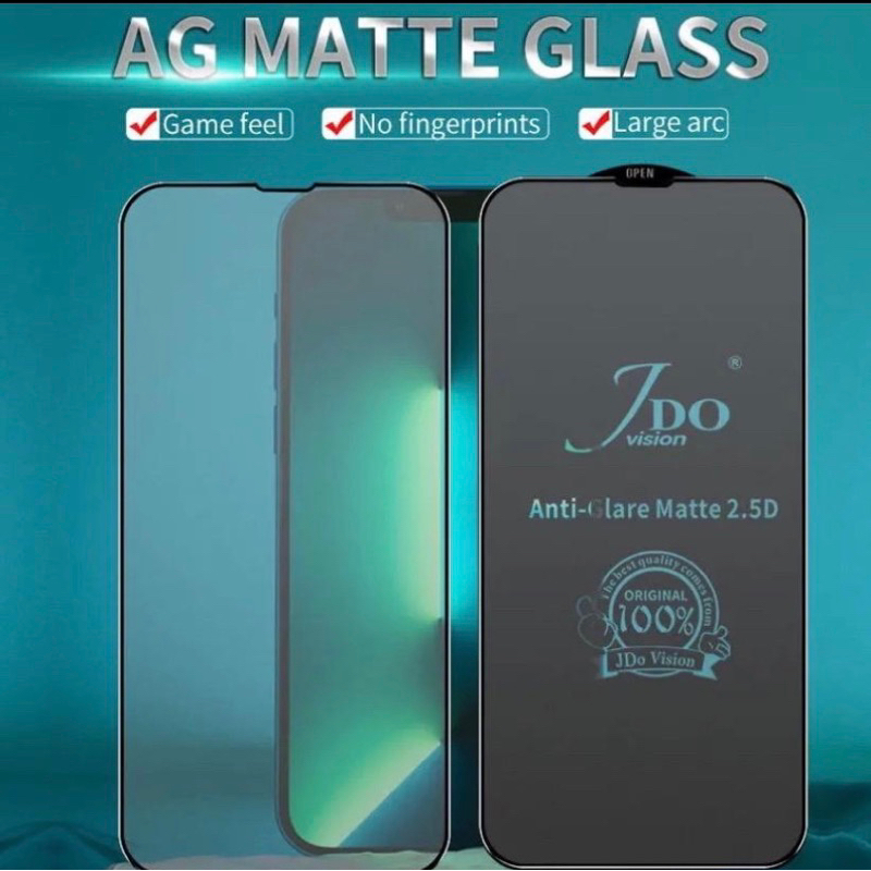 ฟิล์มกระจกด้าน JDO เต็มจอ สำหรับไอโฟนทุกรุ่น ตั้งแต่i7 ถึง i17ProMax