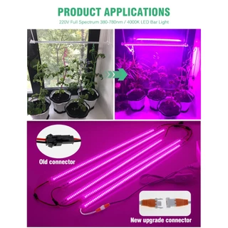LED grow light ไฟปลูกต้นไม้ ชุดไฟปลูก 2/4/6/8/10แถว 220V ไฟช่วยต้นไม้เติบโต ช่วยทำใบ ทำดอก ไฟเส้นปลูกต้นไม้