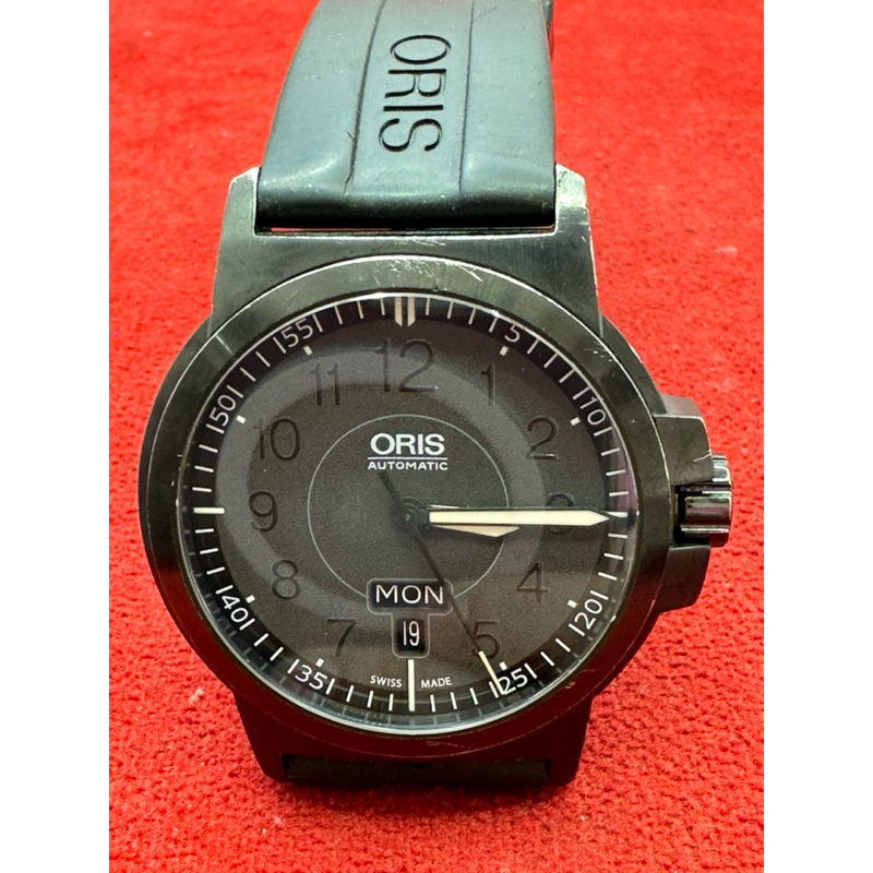 ORIS Automatic 26 Jewels ตัวเรือนสแตนเลสรมดำ นาฬิกาผู้ชาย มือสองของแท้