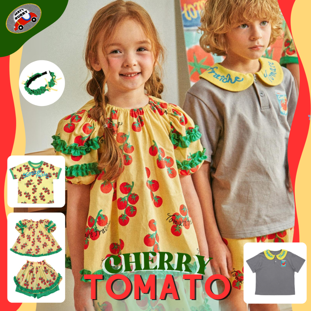 BeBe (mattburry ของแท้ พร้อมส่ง) tomato Set ชุดเซ็ตเด็ก ลายมะเขือเทศ
