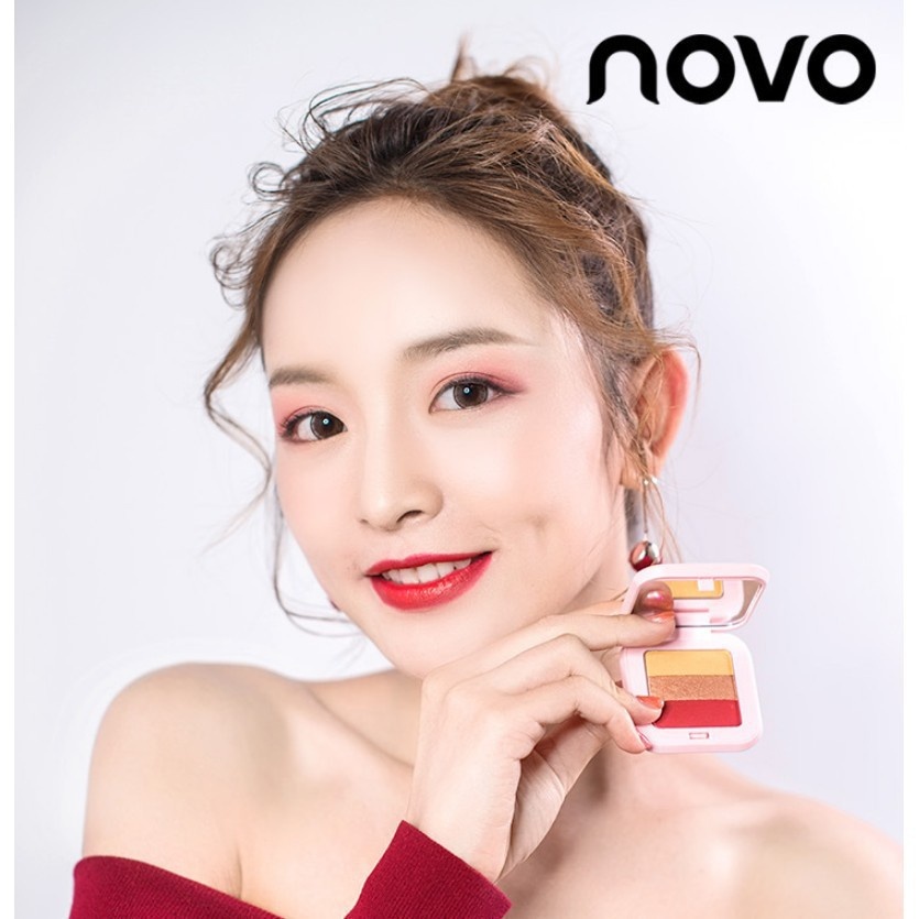 Novo Eye Shadow [5210] อายแชโดว์ พาเลททาตา 3 ช่อง Novo three color fashion eye shadow