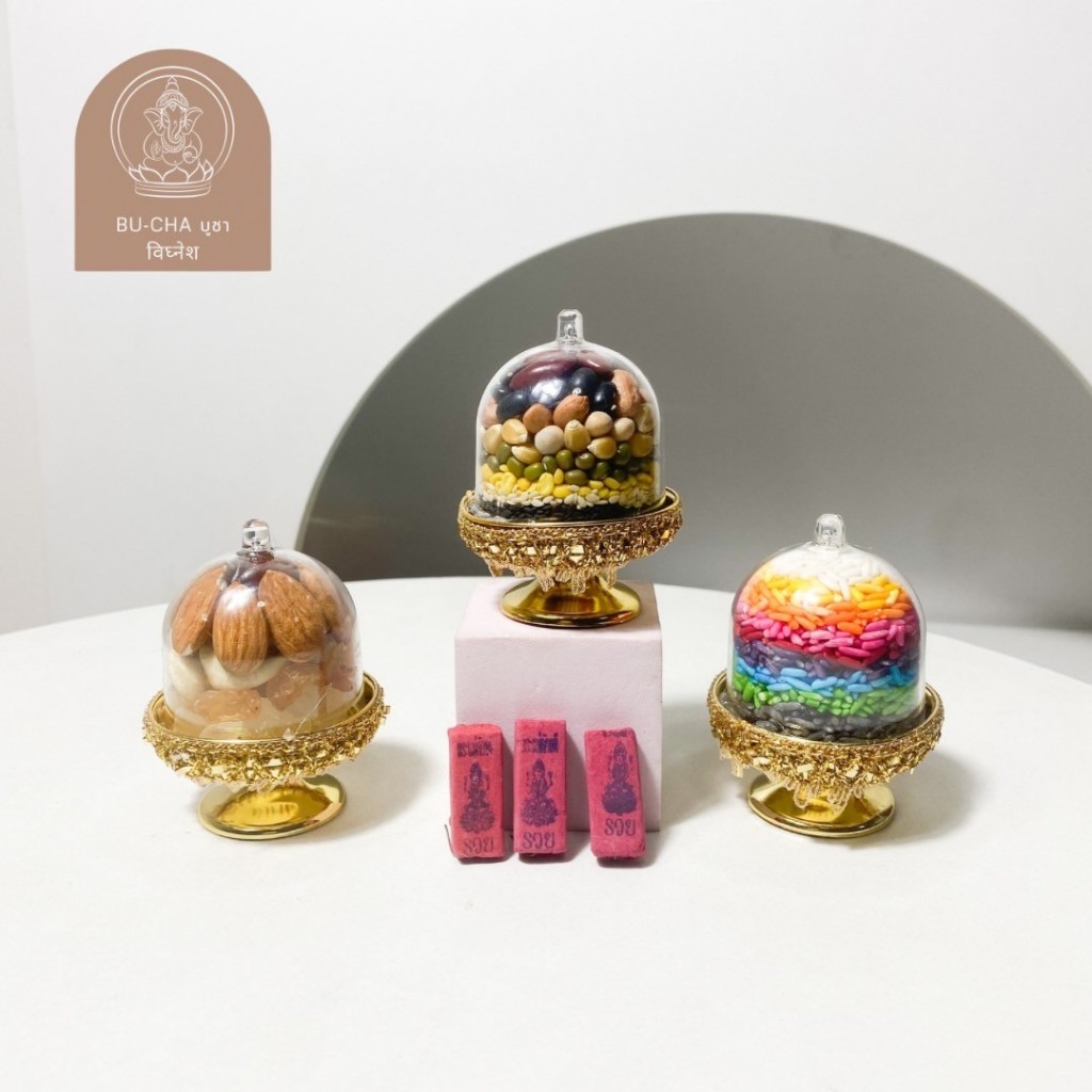 BC01-2 ของไหว้พระพิฆเนศแบบกระปุกแต่งเพชร (แถมฟรีกำยาน 1 ชิ้นเฉพาะพาน) S3-4