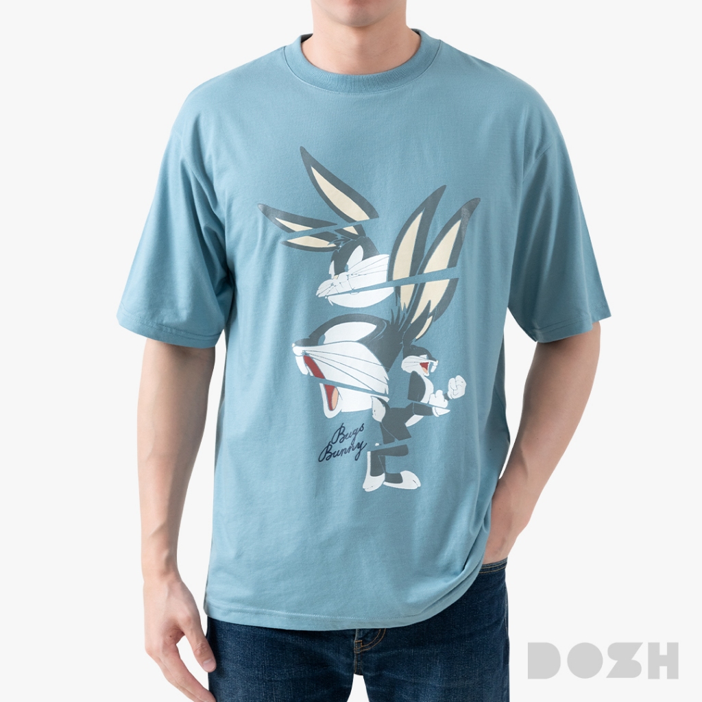 DOSH-UT OVERSIZED T-SHIRTS LOONEY TUNES เสื้อยืดโอเวอร์ไซส์ LLTMT5003-BU