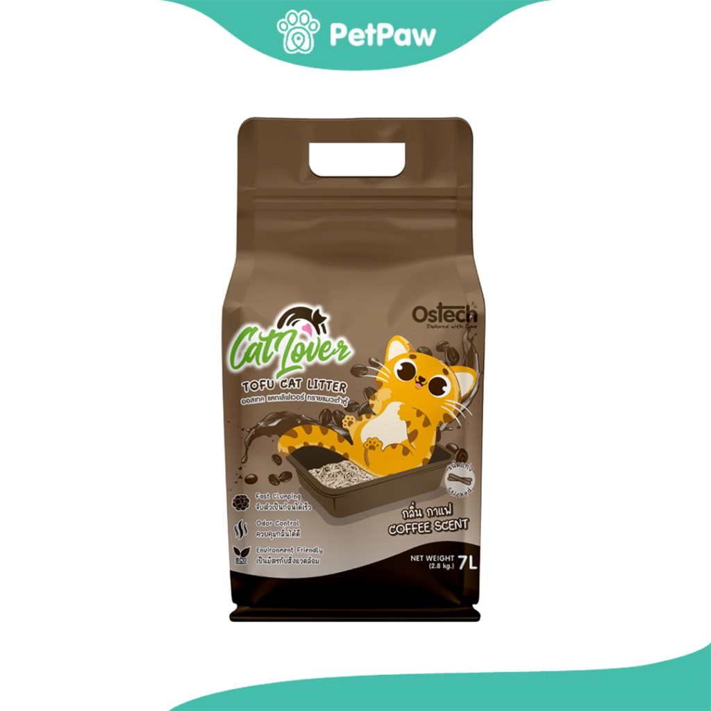 Ostech Tofu Cat Litter ออสเทคทรายแมวเต้าหู้แบบแท่ง กลิ่นกาแฟ 7L