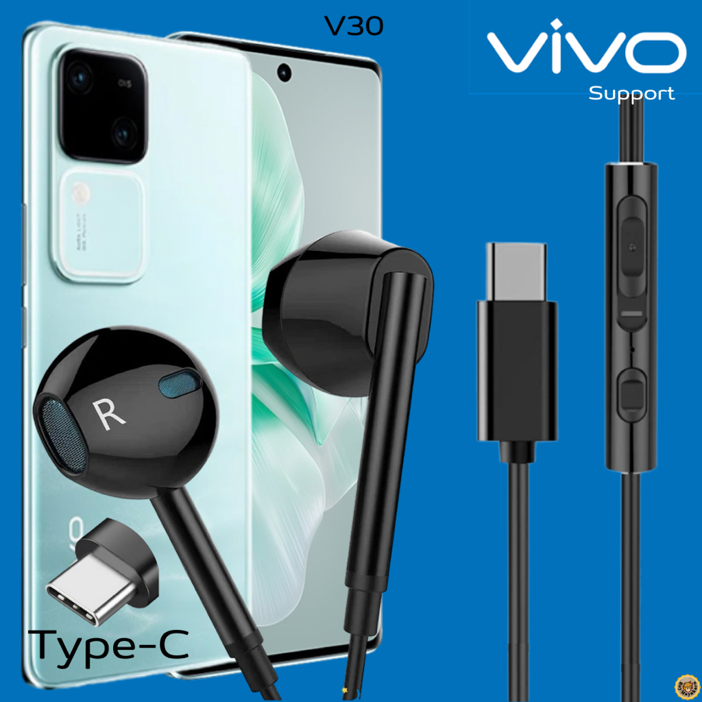 หูฟัง สมอลทอล์ค สำหรับ VIVO Type-C วีโว่ V30 ไทป์ซี สวมใส่สบาย เบสนุ่ม เสียงดี เพิ่ม-ลดระดับเสียง เล่น-หยุด-เพลง M15