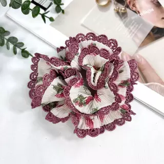 ยางรัดผมสไตล์เกาหลี ผ้าอัดพลีท ดีไซน์สวย ลายดอกไม้น่ารัก งานคุณภาพ ใช้ได้ทุกโอกาส #ยางรัดผม