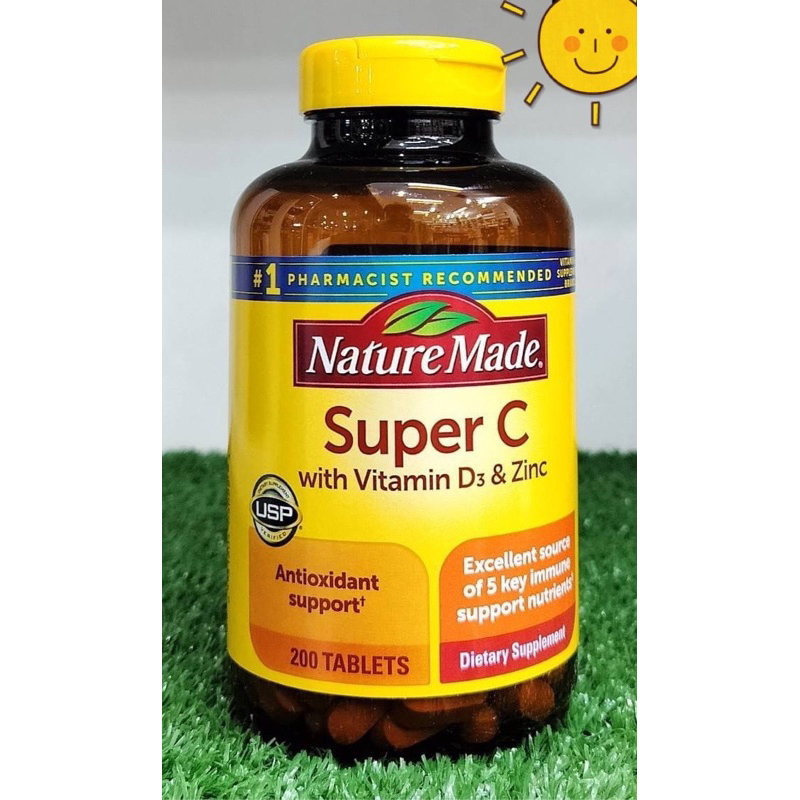 พร้อมส่ง Nature Made Super C Vitamin D3 &amp; Zinc 200 เม็ด