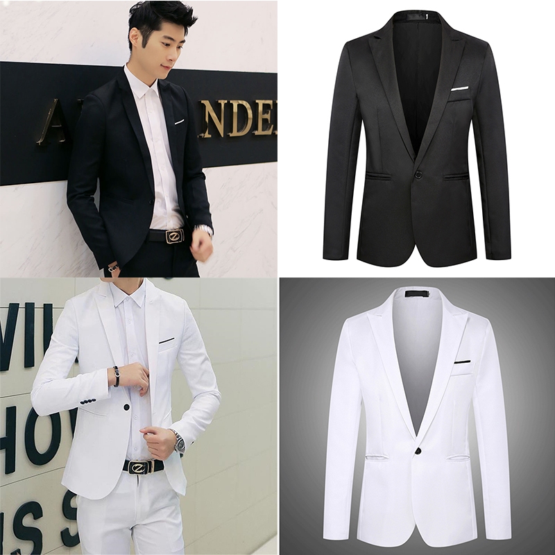 ชุดสูทผู้ชาย เสื้อสูทผู้ชาย ชุดสูทสไตล์เกาหลีทรงเข้ารูป ผู้ชายชุด