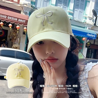 หมวกเบสบอล ปักลายสก๊อต ประดับโบว์น่ารัก มี 6สี