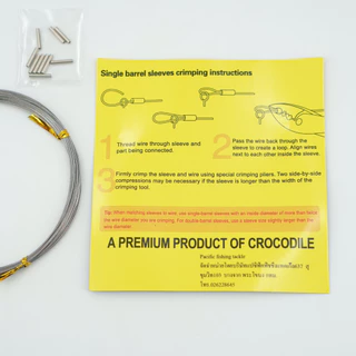 สายสลิงจระเข้ Crocodile สายสลิงตกปลา 20-100 ปอนด์ Clear Nylon Coated Stainless Steel Wire