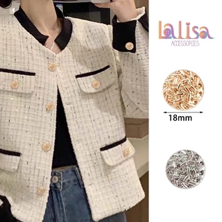 กระดุมโลหะรอบนูนทอง กระดุมTweed เสื้อแจ็คเก็ต เสื้อกันหนาว ตกแต่งเสื้อผ้า Alloy button (A-1-G-MS-15)