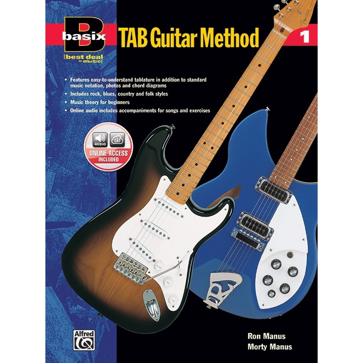 Basix®: TAB Guitar Method 1 By Ron Manus and Morton Manus Guitar Book & Online Audio(14910)