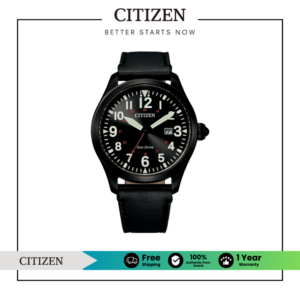 CITIZEN Eco-Drive BM6835-23E  Leather Men's Watch ( นาฬิกาผู้ชายพลังงานแสง )
