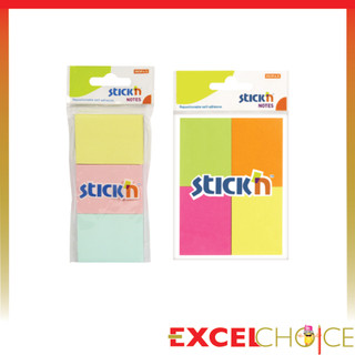 สติ๊กเอ็น กระดาษโน้ต 1.5 x 2" คละสีพาสเทล 21126 นีออนคละสี 21091 stick'n