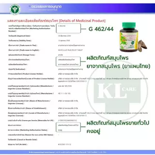 ยาบรรเทาอาการปวดเมื่อยตามร่างกาย เถาวัลย์เปรียง แก้ปวดข้อ เข่า ข้อเสื่อม ขาวละออ 42 เม็ด ของแท้ 100%