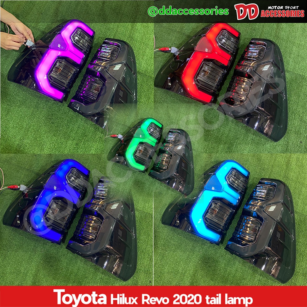 ไฟท้าย Revo 2020 2021 2022 2023 2024 โคม Smoke (เปลี่ยนสีได้) ใช้ app มือถือ ลายตัวใหม่ล่าสุด ไฟหรี่ เบรค ถอย เป็น LED