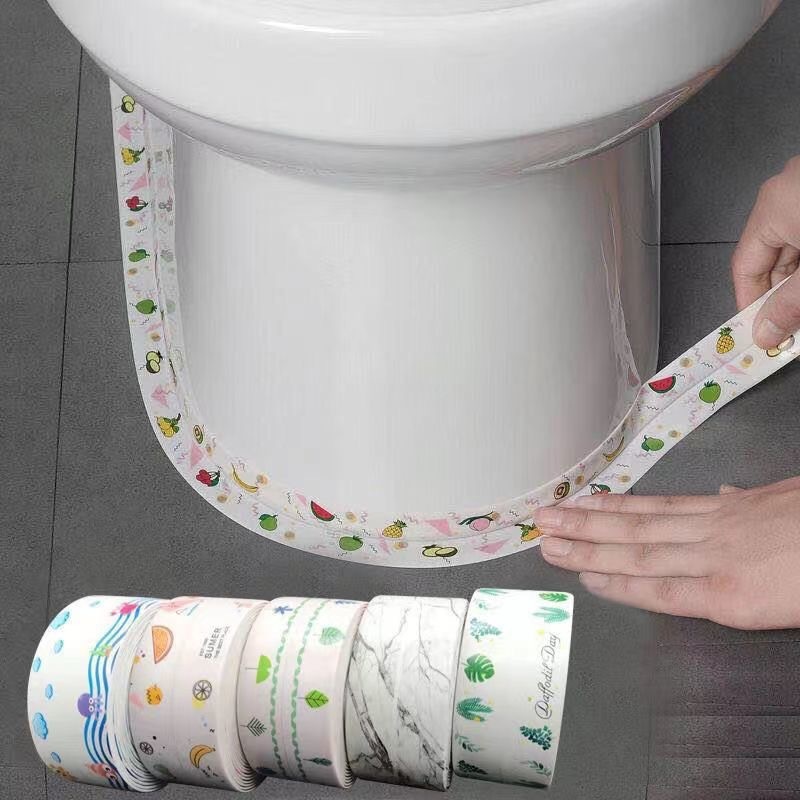 ID888 พร้อมส่ง เทปกาวกันน้ำ ติดขอบอ่าง ลวดลาย สีสันทันสมัย