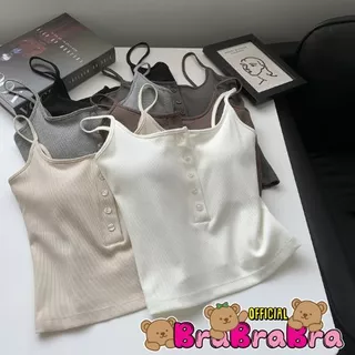 [ส่งจากไทย] 𝑩𝒓𝒂𝑩𝒓𝒂𝑩𝒓𝒂 #bra-264 สายเดี่ยว แขนกุด ฟองน้ำในตัว กระดุมหน้า