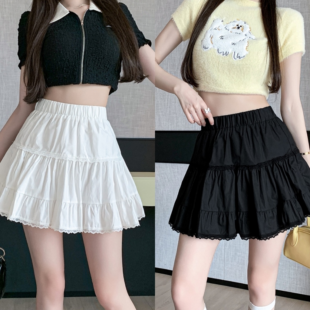 ฝรั่งเศส ชีฟอง ผ้าไหม กระโปรงยาวกลาง เอวสูง เผยผอม ลายดอกไม้ กระโปรงทรงเอ กระโปรงร่ม。กระโปรงจีบ